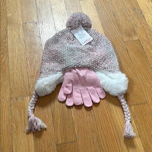 Capelli of New York Kids Pink Knit Hat and Glove Set